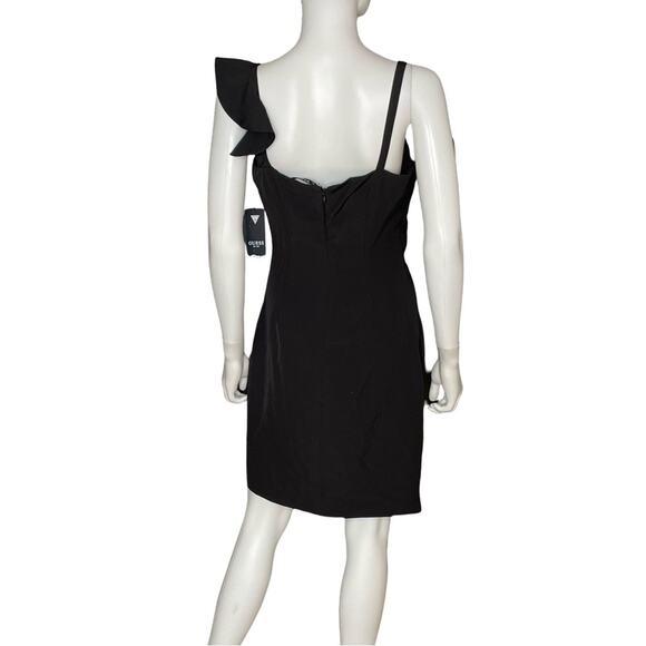 GUESS Women's Soft Touch Mini with Ruffle Detail Dress Black Sz 10 - Picture 6 of 11